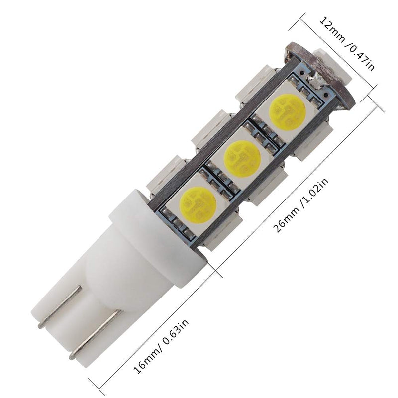 GRV T10 C921 192 194 W5W 13-5050SMD Super Bright Wedge LED Bulbs for DC 12V RV Interior Ceiling Dome Camper Motorhome Boat Lighting Bulb,Cool White Pack of 10 Cool White 10 Pcs