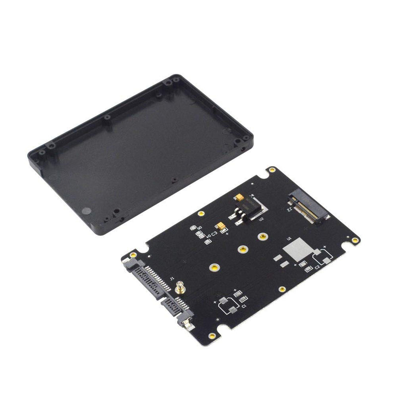 M.2 Adapter to 2.5 SATA Enclosure, B & M Key SATA Based NGFF SSD Converter to 2.5 Inch SATA 3.0 Card Support 2230 2242 2260 2280 Hard Drive with 7mm Case