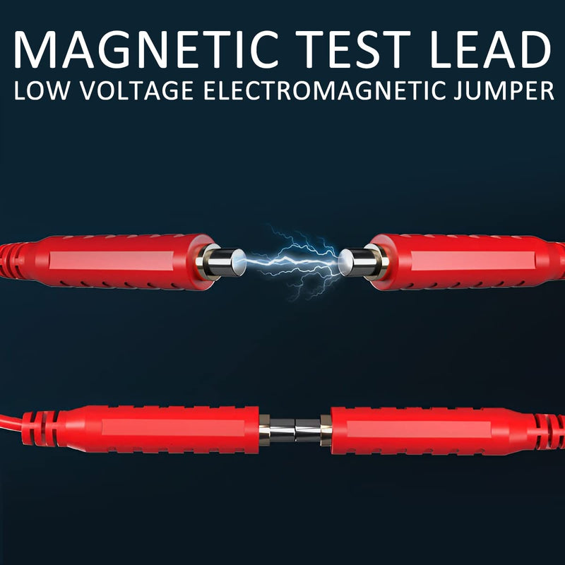 Magnetic Test Leads, 6Pcs Silicone Soft Flexible Magnetic Jumper Wires, 30V AC/5A 20AWG Professional Low Voltage Magnetic Jumper, Professional Jumper Cables for Thermostats, Sensors(1 Set) 1 Set