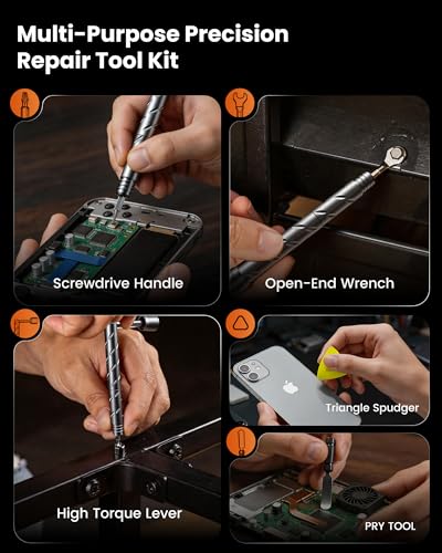 55 in 1 Precision Magnetic Screwdriver Set, Electronics Repair Kit with Foldable Storage Box & Transformable Handle, Mini Screwdriver Set for Macbook, Laptop, PC, Switch, PS5, Phone, Eyeglasses, Watch