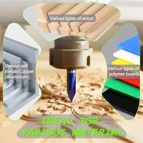 Engraving CNC Wood Carving Router Bit Set 1/4 Inch Shank-(Pack of 4) CZY-DKD-4PCS-01