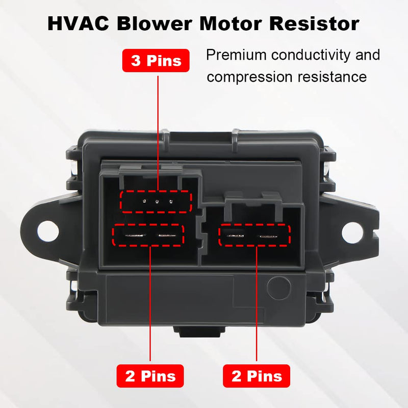 HVAC Blower Motor Resistor Compatible with 2008-2012 Buick 2007-2014 Cadillac Chevy GMC 2008 2009 Hummer H2 2007-2009 Pontiac Suzuki Saturn Replacement for 15141283 15-81638 4P1594