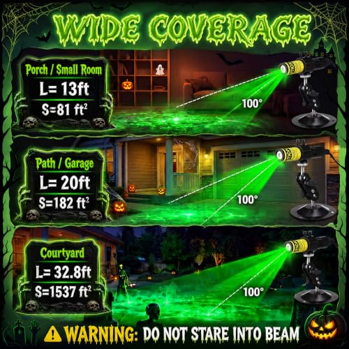 Aurelema 1 Pack Green Laser Halloween Module Generator with Timer,Green