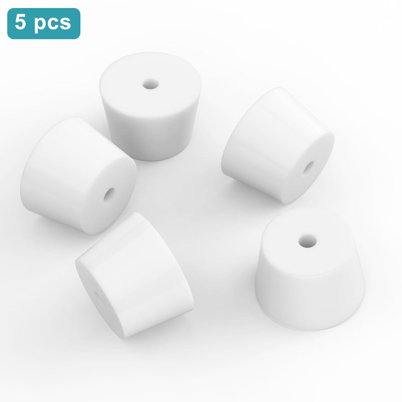 stonylab Silicone Stoppers, 5-Pack Standard 11# Natural Silicone Stoppers with 8 mm Aperture Single-Hole 11# Aperture: 8 mm