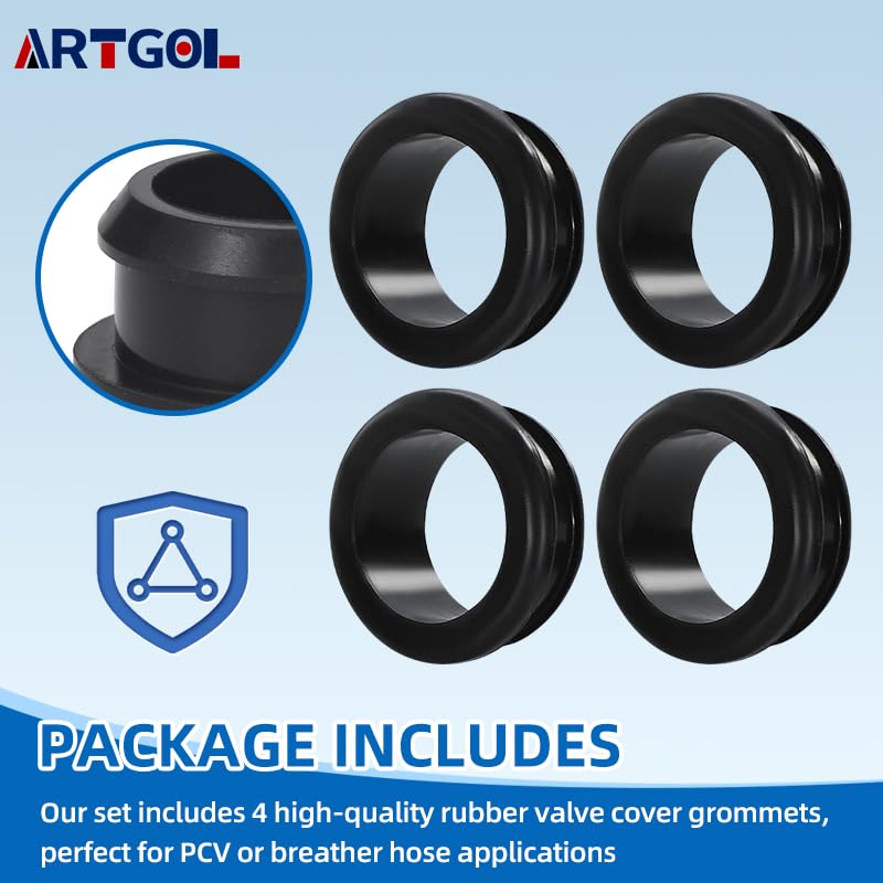4 Pcs Rubber PCV Breather Grommets O.D. 1 1/4" I.D. 1" for Steel Valve Covers SBC BBC SBF BBF 350 4