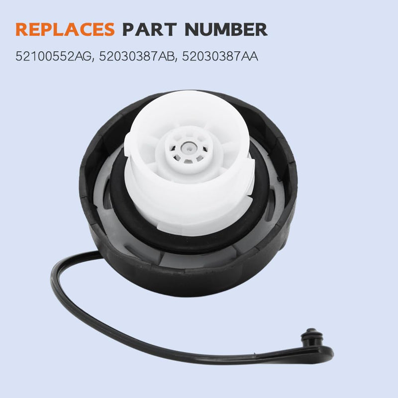 Fuel Tank Cap Gas Cap Compatible with 2003-2018 Jeep Wrangler JK, 2001-2019 Grand Cherokee,1998-2017 Town and Country 2000-2020 Ram 1500 2500 3500 Replaces 52100552AG 52030387AB 52030387AA