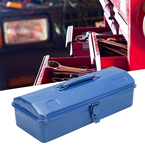 Multifunction Iron Portable Tool Box, Repair Tool Storage Container Holder Blue(37x16x11（350）)