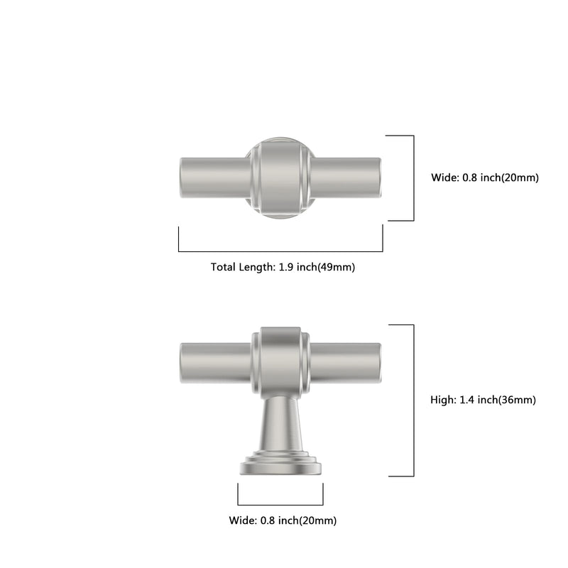 10 Pack 1"(25mm) Brushed Satin Nickel Cabinet Knobs for Cabinets and Drawers Kitchen Cabinet Hardware Nickel Dresser Knobs CK0081
