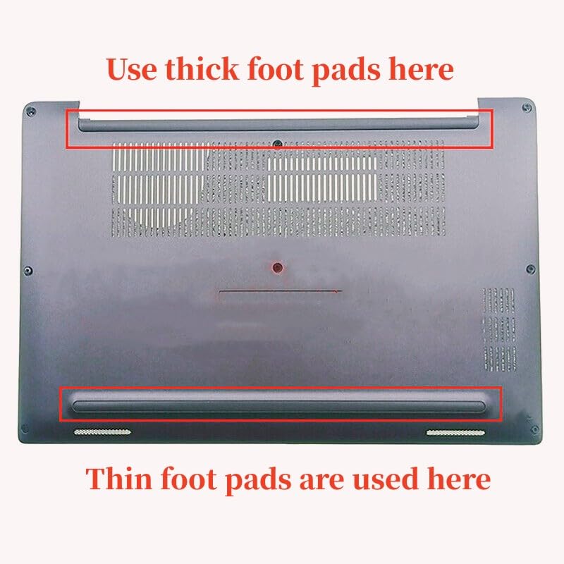 2pcs Laptop Bottom Cover Rubber Non-Slip Bumper Foot Feet Pad Replacement for Dell Latitude 7400 Rubber Strip Laptop Bottom Shell Cover Foot Pad Black Rubb-er Feet