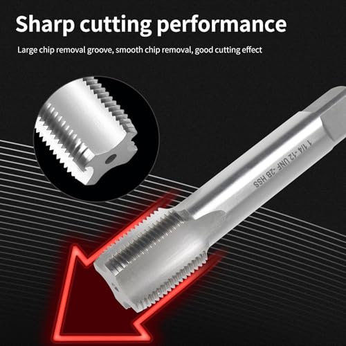 1-1/4"-12 UNF Right Hand Straight Flute Machine Thread Tap, 1-1/4"-12 TPI HSS High-Speed Steel 2B, for Precision Tapping in Metalworking 1-1/4’‘-12