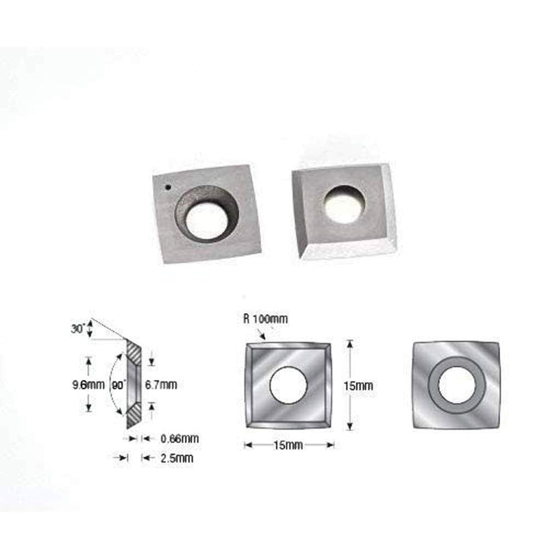 15x15x2.5mm OSCARBIDE Square Carbide Inserts R100, 10pcs for Planer Head | turning tools | Reduces tear-out | Smooth finish | Long life | High precision | Consistent cut | Wear-resistant
