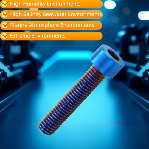 M8x30mm Titanium Hex Socket Bolts, Burnt Blue, 6PC M8X30