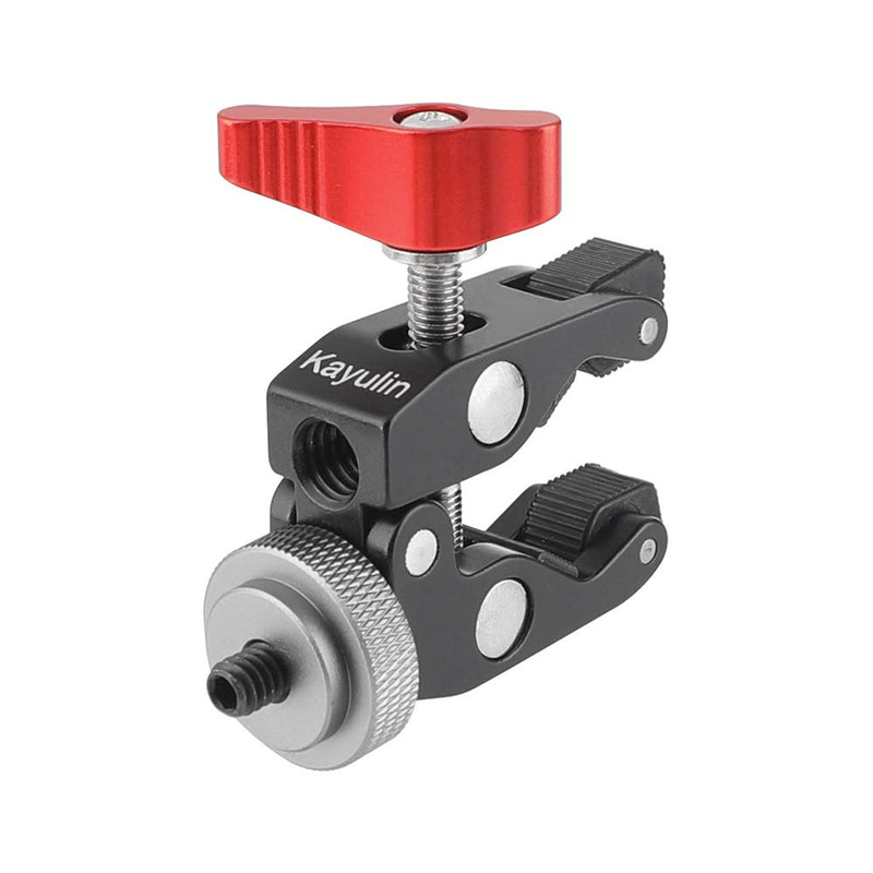 Crab Clamp Holder with 1/4" Screw Adapter for Studio Flash Light Camera Tripod (Silver Gray) Silver Gray