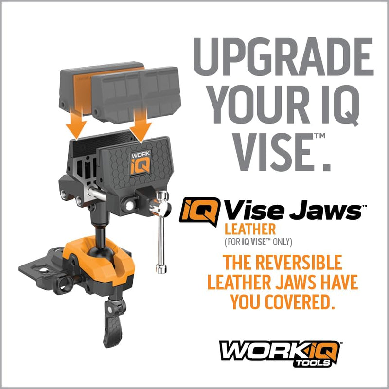 Leather Vise Jaws - Reversible Jaws for Fine Wood and Delicate Items - Feature Genuine Leather Side and Multi-Grooved Nylon Side for Secure Vice Grip