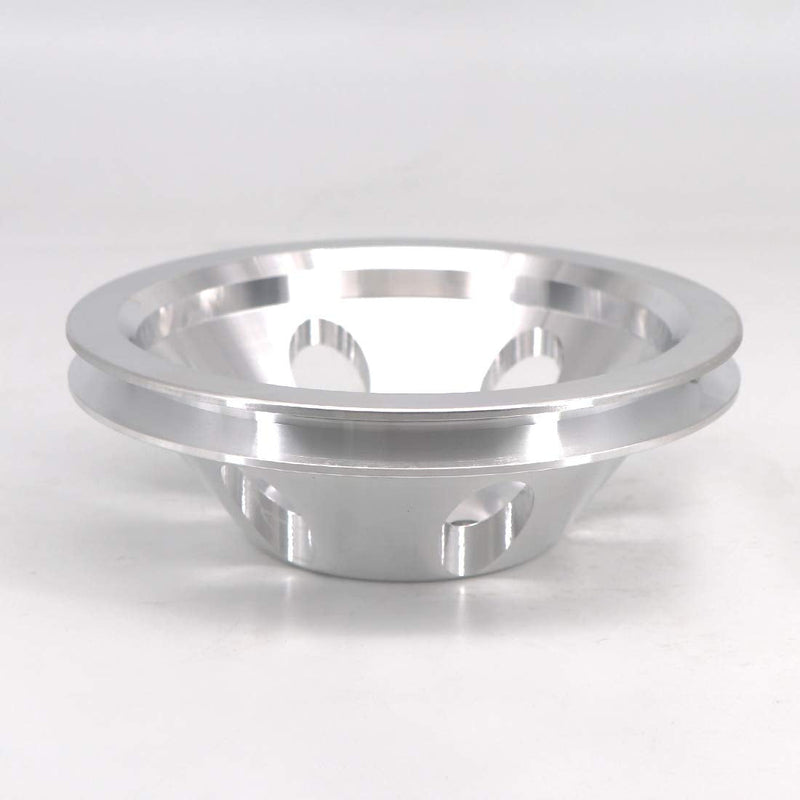KIPA Aluminium Single groove Water Pump Pulley For SB SBC Small Block Chevy 265 283 305 327 350 383 400 with a long water pump Satin Aluminium Finish Durable 1-Groove #9842