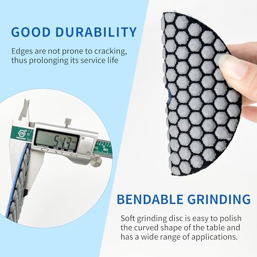 Dry Diamond Polishing Pads,6 Inch Polishing Pads Set of 8 Pieces Plus 6 inch-50-6000
