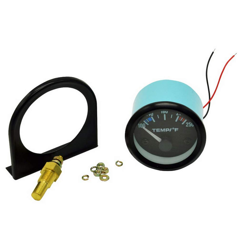  [AUSTRALIA] - ESUPPORT Universal Car 2" 52mm Pointer Water Temp Temperautre Gauge Meter Fahrenheit White LED Light Indicator Display Electrical Water Temp Fahrenheit