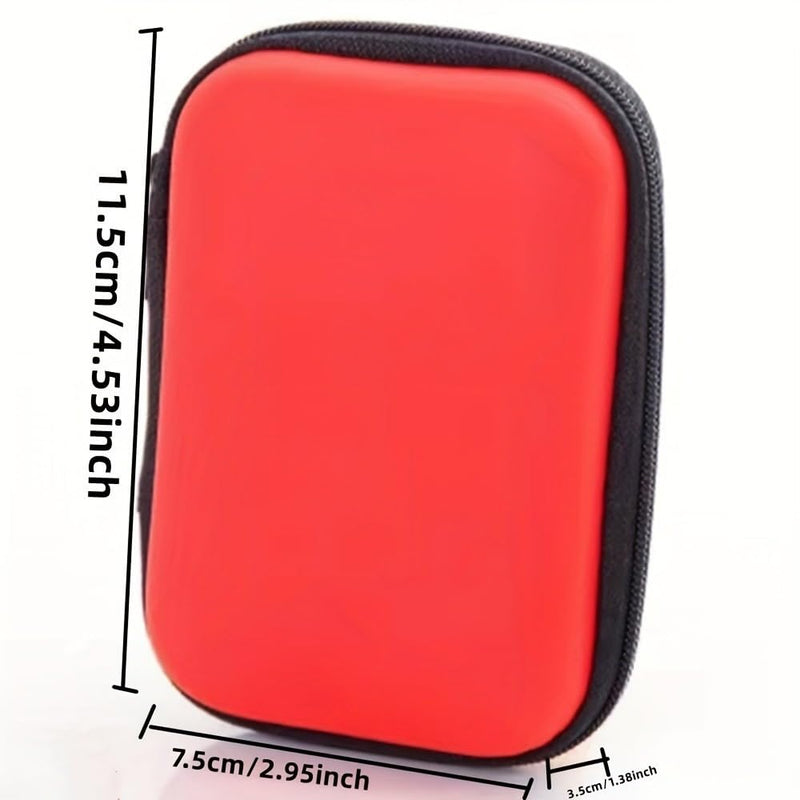 Multi-Functional Storage Bag, Waterproof Hard Case for Headphones, Hard Disk, Camera Accessories & USB Cables, Portable Electronic Organizer Red