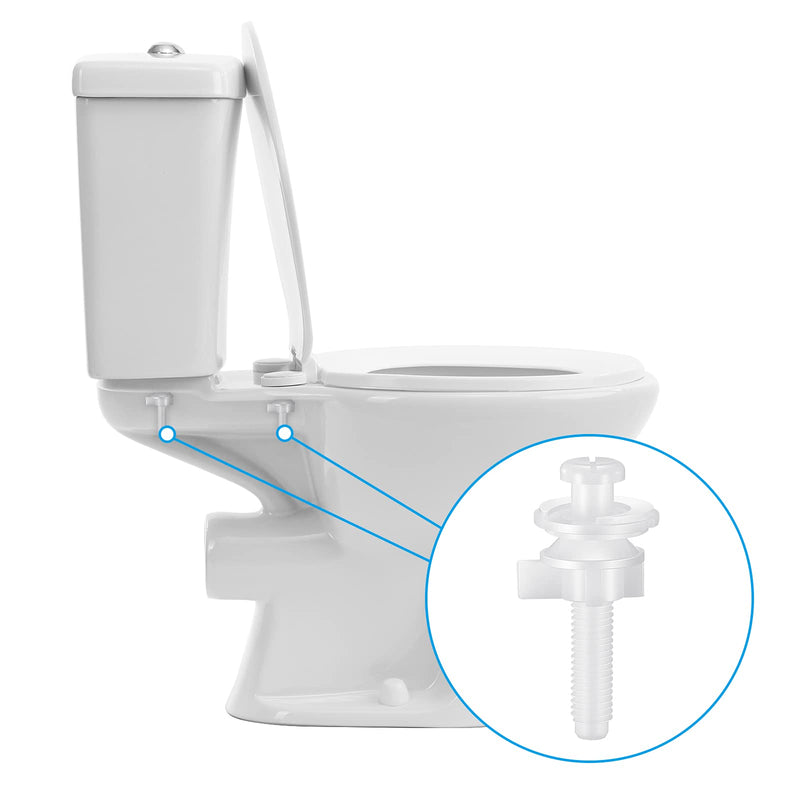 Canomo Toilet Seat Replacement Part Includes Plastic Toilet Seat Hinge Bolt Screws with Plastic Nuts and Washers for Fixing the Top Toilet Seat, White (8 Pieces), 2.56 Inches 8