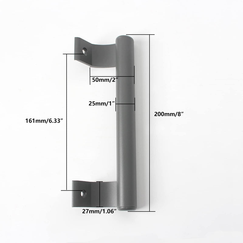 2-Piece Sliding Door Handle 8-inch Aluminum Alloy Material is Applicable to The Replacement of Patio Door Glass Door and Some Old Door Handles, which is Easy to Install Gray