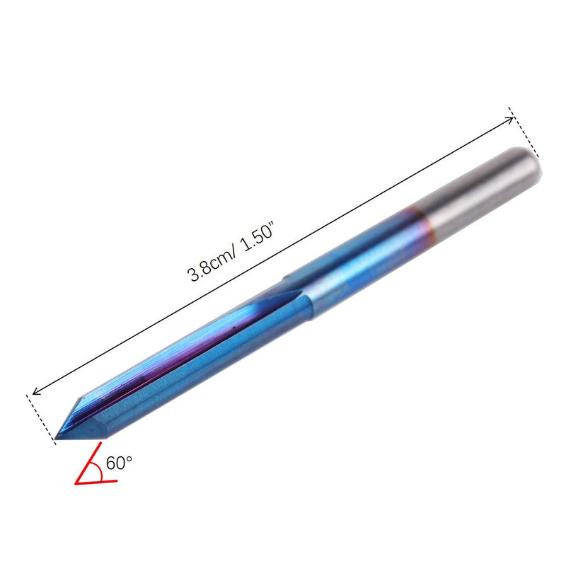 FoxAlien 10pcs V-Groove CNC Router Bits, 60 Degree 0.1mm Engraving Bits, 1/8” Shank Nano Blue Coating Sharp Bits for Wood MDF Plastics Plywood Acrylic
