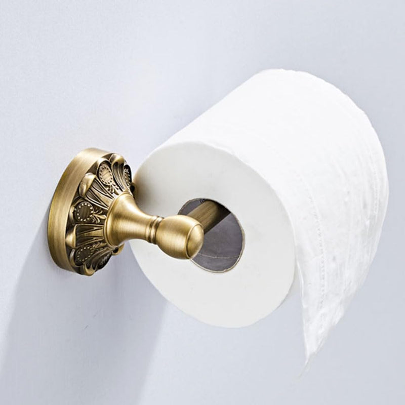 Antique Toilet Roll Holder Brass Material Toilet Paper Holder for Loo Roll Bathroom Paper Tissue Bar 20cm for Bathroom Toilet Paper Storage Brush Bronze … (Brush Bronze)