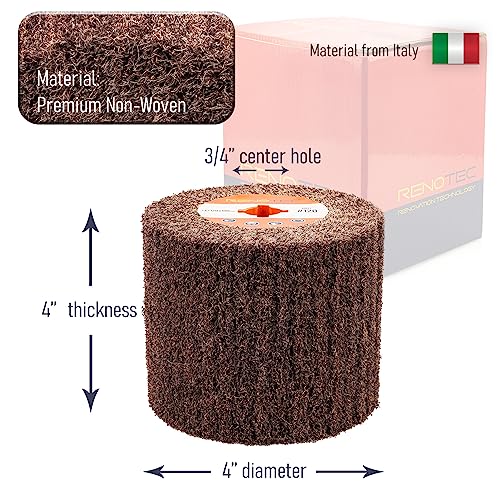 4 x 4 inch Medium 120 Grit 1 Pcs Burnishing Wheel for Burnishing Polishing Machine, 3/4 Inch Arbor (Grit 120)