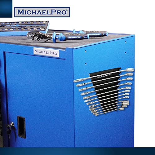 MichaelPro Magnetic Wrench Organizer for Tool Drawer, 12-Piece Metal Wrench Holder, Fits SAE and Metric Wrenches, Up to SAE 1 1/16'' and Metric 24mm, Easy Magnetic Wall Mount - MP014031 12Pc (Magnetic)