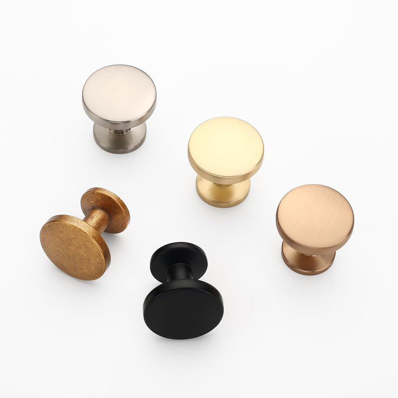 10 Pack 1-1/5Inch(30mm) Cabinet Knobs Black Matte Kitchen Cabinet Knobs for Dresser Kitchen Drawers Pulls Black Hardware for Cabinets Knob Matte Black