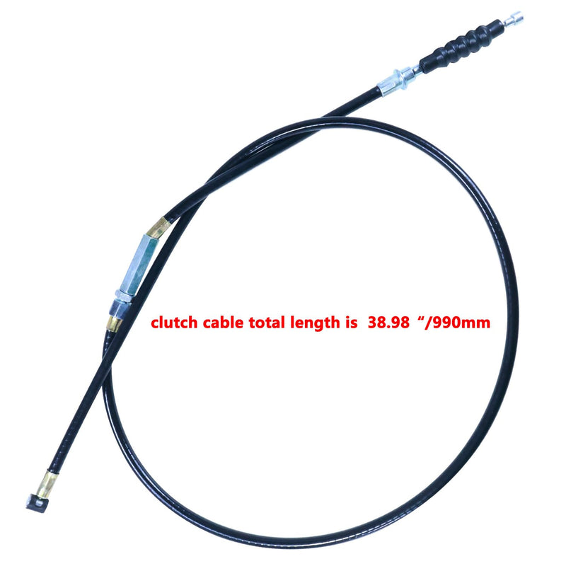 38.9'' 990mm Clutch Cable with Adjuster for 50cc 70cc 90cc 110cc 125cc SSR110 SSR125 Apollo RFZ125 DB007 TaoTao DB17 DB27 CT70 EX250F SDG Coolster Baja Chinese Pit Dirt Bike Motorcycle Black