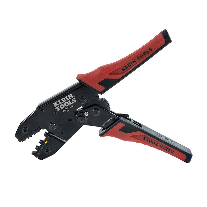 Klein Tools 3005CR Wire Crimper Tool, Ratcheting Insulated Terminal Crimper for 10 to 22 AWG Wire One Size Insulated Terminals