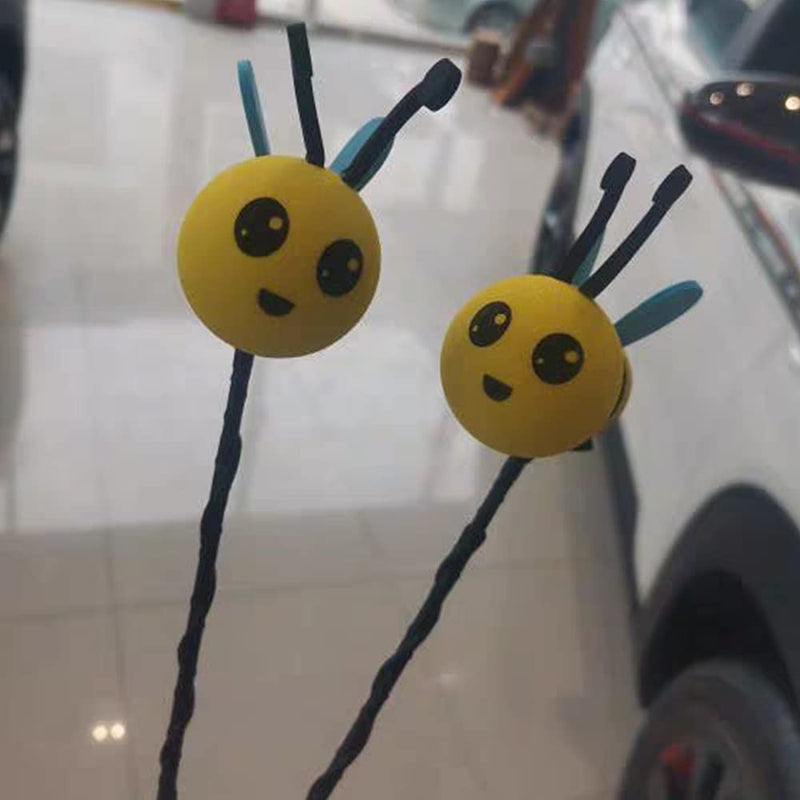 Car Aerial 3 Pcs Car Aerial Toppers Cute Honey Bee Aerial Balls Happy Face Bumble Bee Car Stickers Funny Antenna Hats