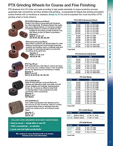 C.S. Unitec | PTX Flap Disc Wheel | 24 Grit Metal Grinder Tool Attachment | 4" Diameter x 4-1/8" Wide (47215) 4" x 4-1/8" 180 Grit