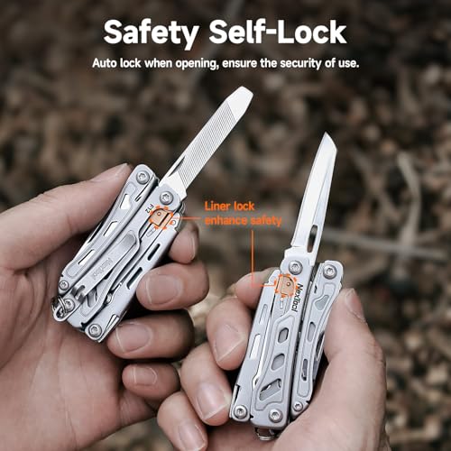 NexTool Mini Flagship F12 Keychain Multitool, Fifth Pocket Tools (Silver) Small