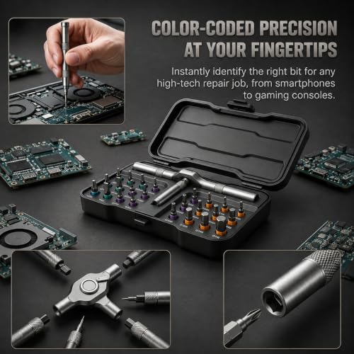 24-in-1 TOOLSONS Multi Tool Set, Ratchet Mini Precision Tool Kit with Multiple Bit Styles