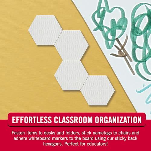 VELCRO Brand Sticky Back Hexagons, Adhesive Dots, White, 3/4 in, 150 Pk 3/4in 150Pk