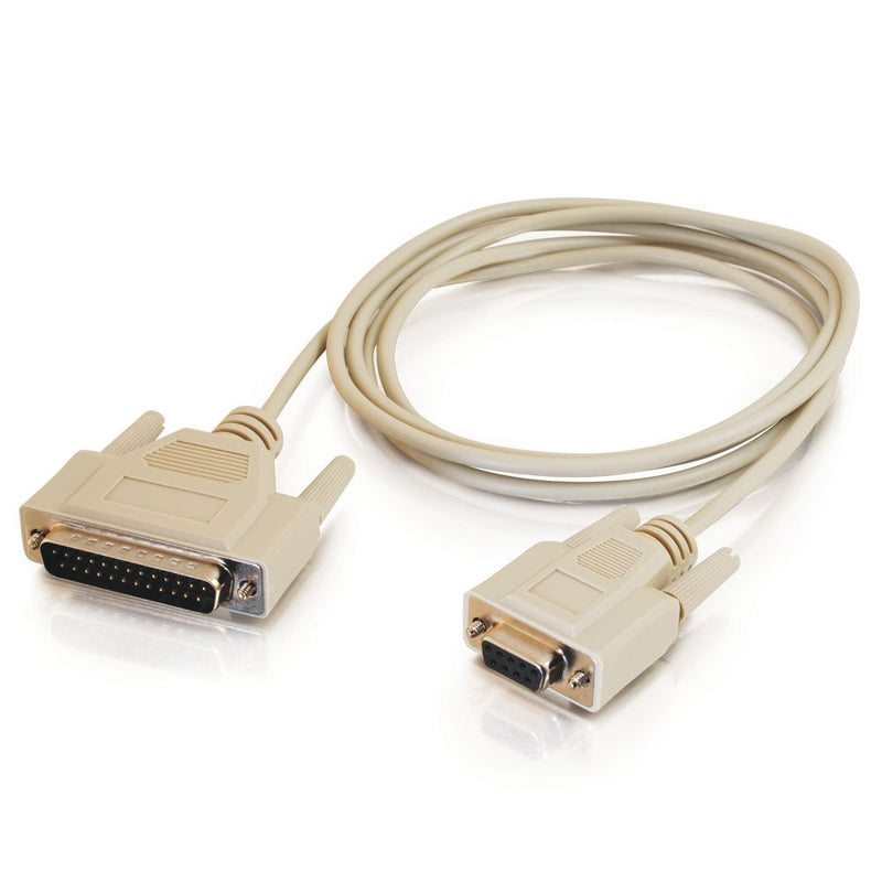 C2G/ Cables To Go C2G 03019 DB25 Male to DB9 Female Serial RS232 Null Modem Cable, Beige (6 Feet, 1.82 Meters)