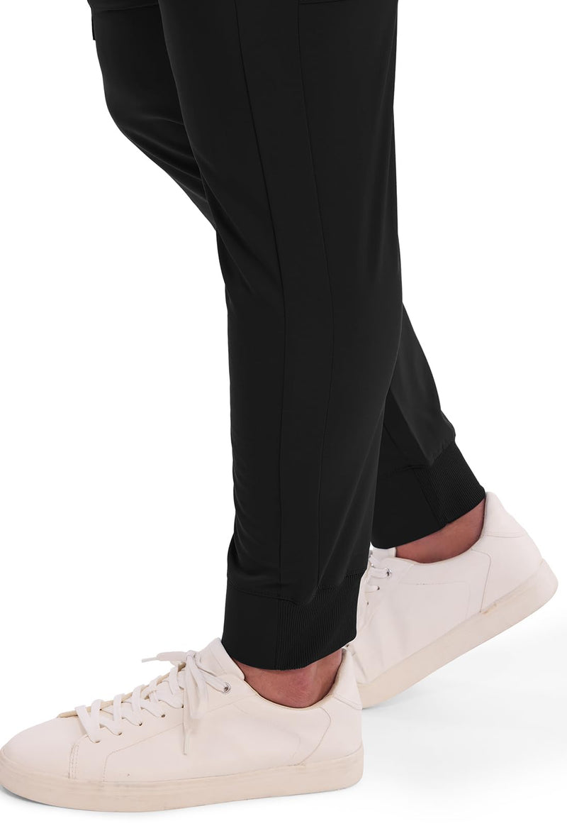 Cherokee Mens Mid Rise Jogger Scrub Pants with Zipper Cargo Pocket 360 Stretch Moisture Wicking PROTX2 Fabric - CK004A Large Black