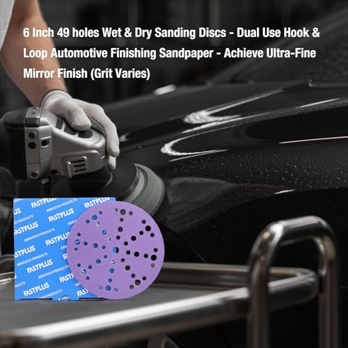6 Inch 49 Hole Sanding Discs 800 Grit 50 Pcs Ceramic Sanding Discs 50.0