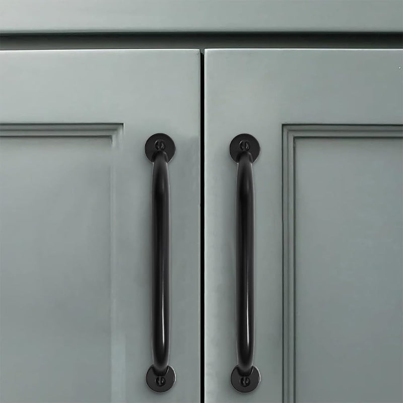 10 Pack 3 inch Hole Center Matte Black Cabinet Pulls - Heavy Duty Solid Drawer Hardware Handles Kitchen Vanity Bathroom Handles 3"(76mm) Hole Center 10
