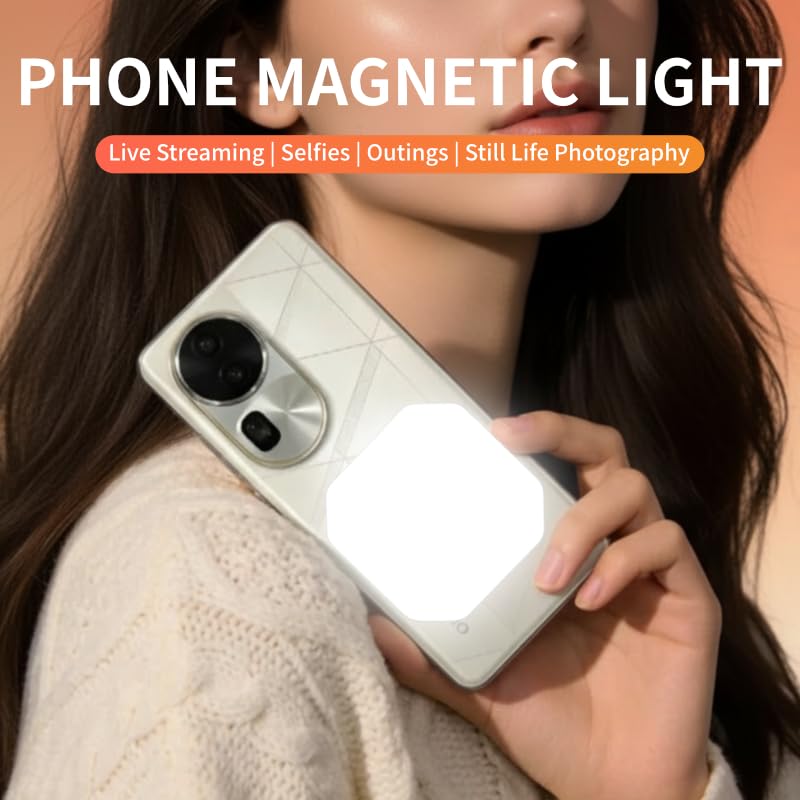 60 LED Portable Selfie Light Video Conference Lighting with Clip & Camera Tripod Adapter Rechargeable 800mAh CRI 97+, 3 Light Modes for Phone iPhone Webcam Laptop Photo Makeup