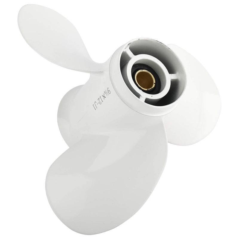 NovelBee 9 1/4x12-J Aluminum Outboard Propeller Fit for Yamaha 9.9-15 HP | 9.25x12 J Prop,Boat Propeller,Outboard Propeller,Aluminum Alloy,Engine Propeller