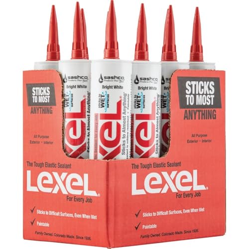 Sashco 13030 10.5oz Sashco Sealants White Lexel Adhesive Caulk, 10.5-Ounce 1 Pack 10.5 oz.