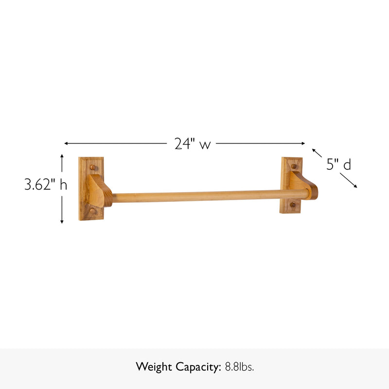 Dalton 4-Piece Bathroom Accessory Set, Honey Oak, Includes Towel Bar, Towel Ring, Toilet Paper Holder, and Robe Hook – Design House, 561258 4 Piece Set