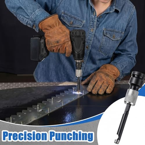 Zonon Power Hole Punch Lacing Tool for Heavy Duty Belt Fastener 1/2 Inch Drive Impact Rated Lacing Tools, Alloy Steel Industrial Belt Fastener Precision Hole Puncher for Installation Repair