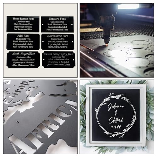 ABuff 5 Pack 5052 Anodized Aluminum Sheet Metal 12 x 6 x 1/32 Inch Black Rectangular Aluminum Metal Plate Engraving Blanks for Laser Engraving