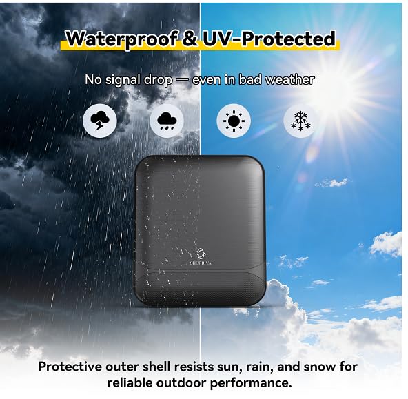 Digital TV Antenna for Smart TV Indoor & Outdoor, 55 Miles Amplified HDTV Antenna with Signal Booster, Reception for Local Channels 8K 4K 1080P HD VHF UHF, with 16ft Coax Cable