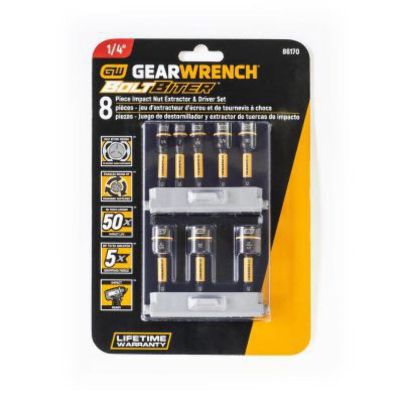 GEARWRENCH 8 Pc. Bolt Biter Nut Extractor & Driver Set - 86170 8 Piece