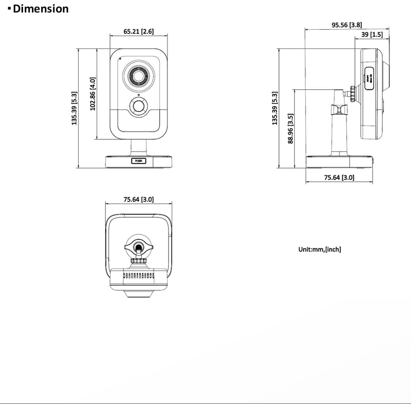 DS-2CD2443G2-IW, 4MP Home Security Camera Indoor, Human Body Detection Cube Network POE IP Camera, 2.8mm Wide Angle Lens, H.265+ ,D-WDR, Build in SD Slot up to 512 GB, Two Way Audio, Ⲏіk-Connect