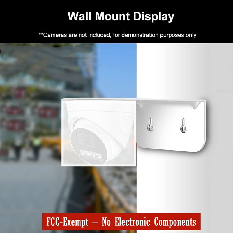 4-Pack L-Shaped Steel Security Dome Camera Mount Bracket - Universal Fit for Hikvision & More, Waterproof, White - Ideal for CCTV, Baby Monitors & Surveillance